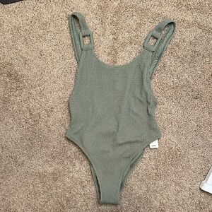 Green Textured Swimsuit Aerie
